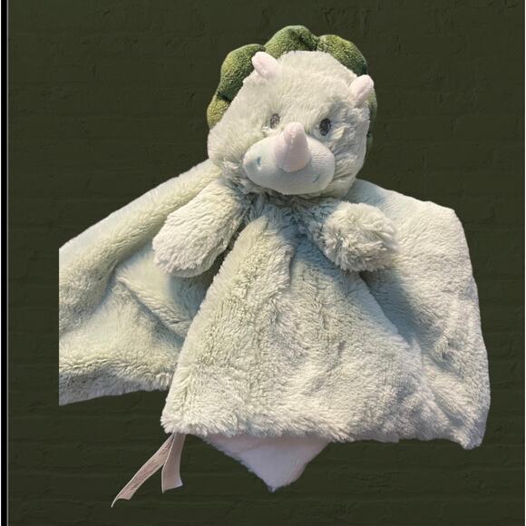 13" K Luxe Baby Dinosaur Lovey Security Blanket Rattle Kellytoy Green Plush Gift - Picture 7 of 7